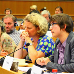Julia Reda at Greens/EFA hearing with POTEC candidate Juncker