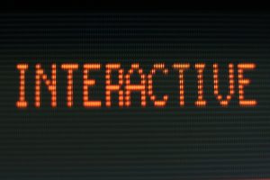 display saying 'interactive'