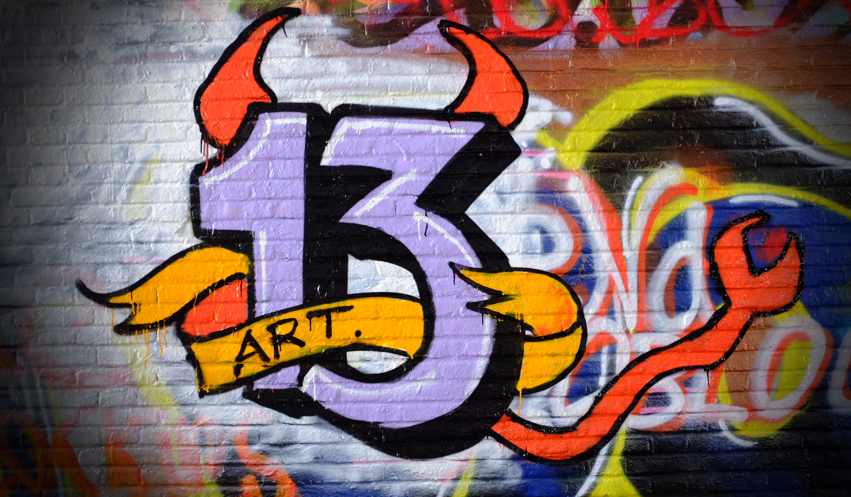 Цифра 1 в стиле граффити